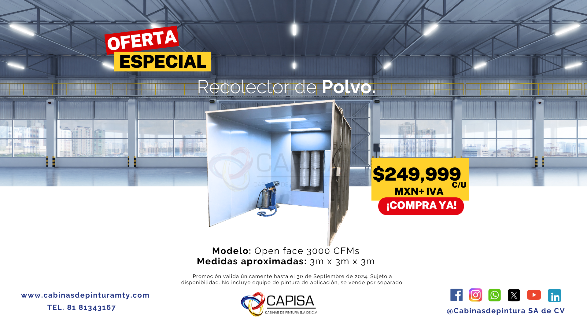 Cabina de Pintura en Polvo Open Face