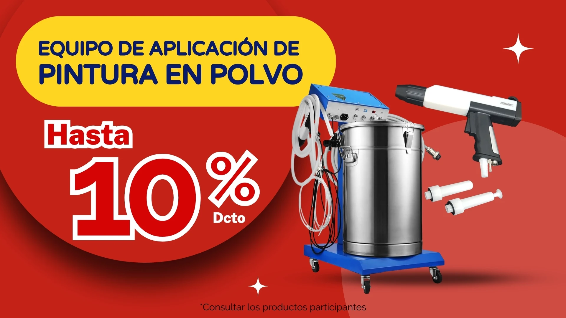 Equipo de aplicación de pintura en Polvo