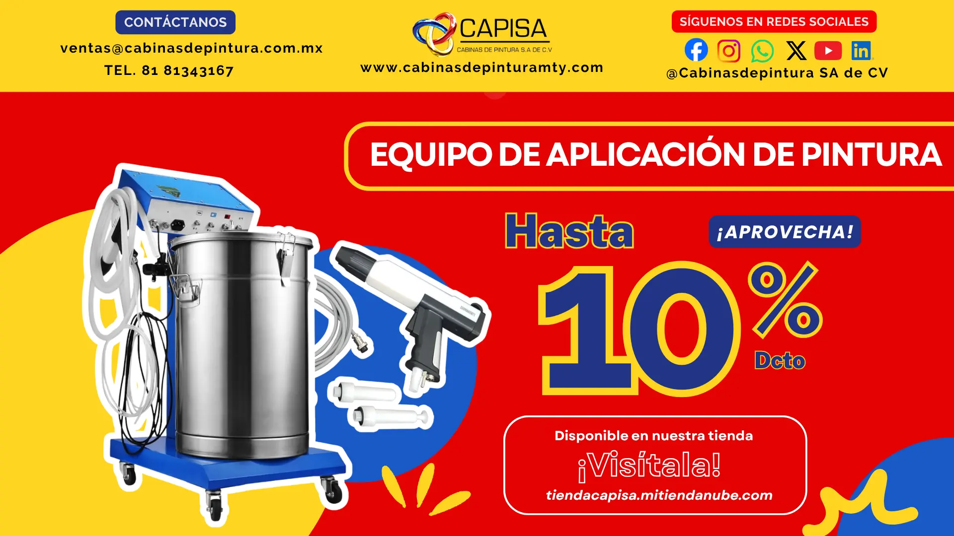 Equipo de aplicación de pintura en Polvo