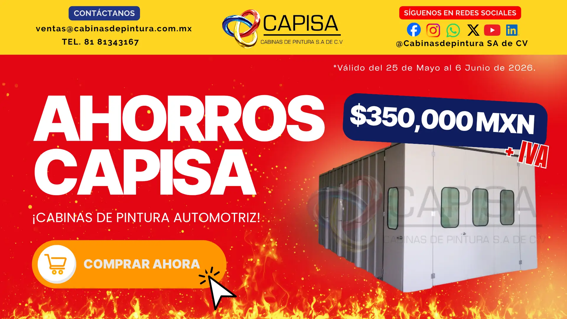 CABINA DE PINTURA LÍQUIDA AUTOMOTRIZ