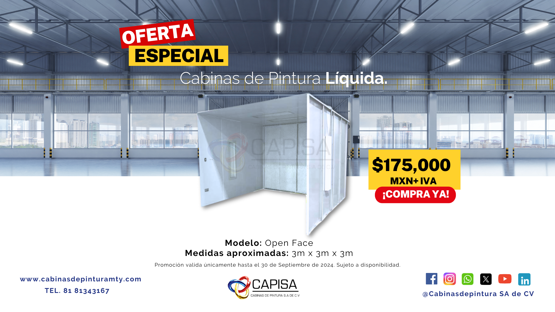 Cabina de Pintura Líquida Open Face